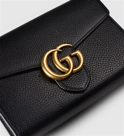 gucci black purse gold chain|Gucci small wallet on chain.